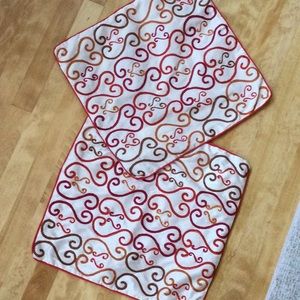 Two square pillow covers